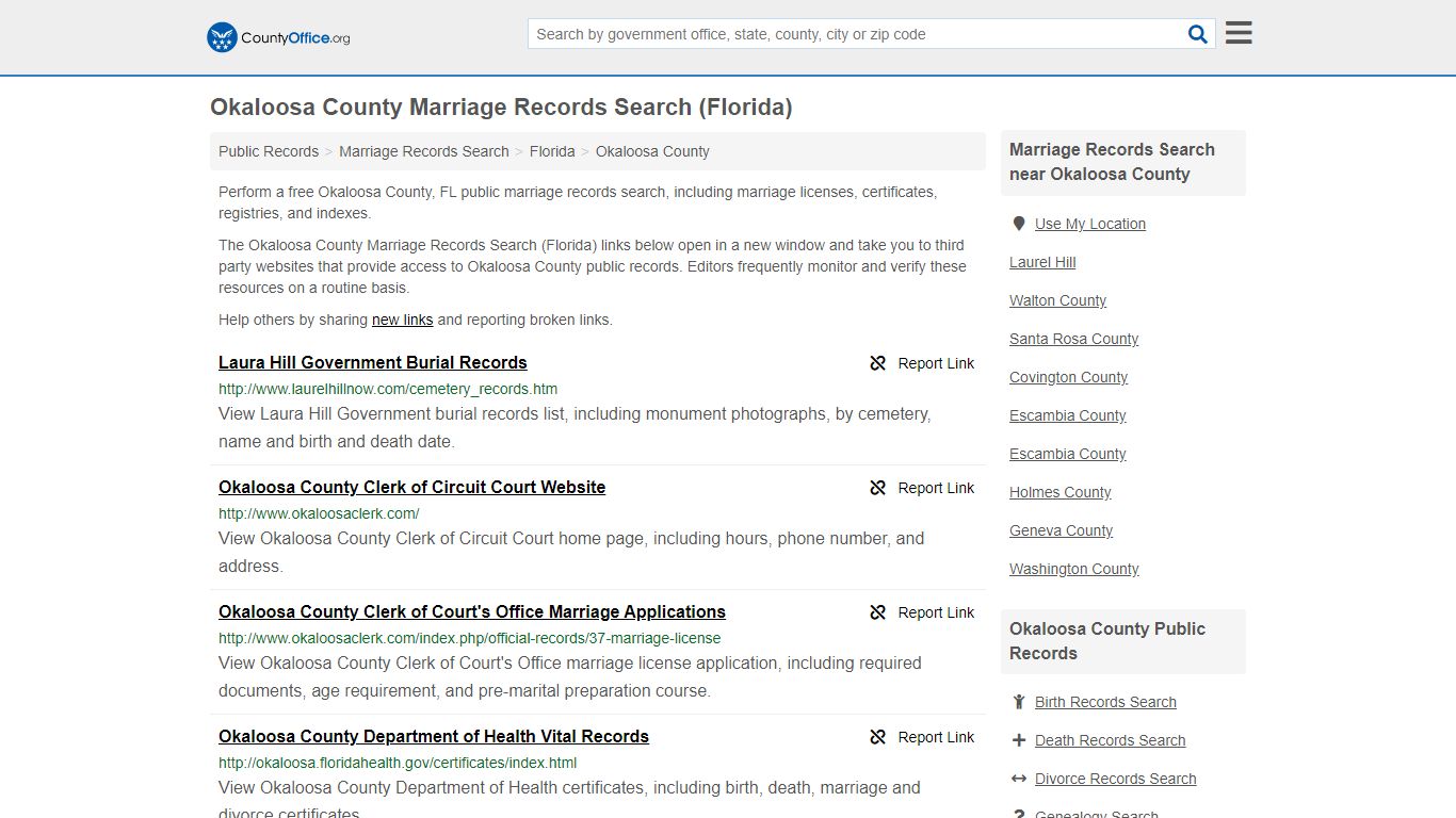 Marriage Records Search - Okaloosa County, FL (Marriage ...